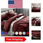 Elegant 6-PIECE Burgundy Queen Bed Sheets Soft Microfiber, 1800 Thread Count. Fixed Price $87.39.