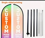 Custom Feather Flag Pole Set, Personalized Business Advertisement Banner. Fixed Price $68.21.