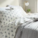 King Ultra Soft Flannel Sheet Set Bluewoodblock - Threshold. Fixed Price $127.00.