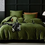Warmdern Olive Green Flannel Velvet Duvet Cover King Size Bedding.... Fixed Price $73.21.