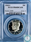 1968-S Kennedy Half Dollar Pcgs PR68DCAM Superb Gem++ Heavy Frost. Fixed Price $62.99.
