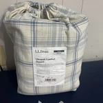 Ll Bean Ultrasoft Comfort Flannel Sheet Set Aqueen Blue Plaid. Fixed Price $130.00.