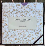 Laura Ashley Anna Cotton Flannel Full Size Sheet Set - (gold Scrolls). Fixed Price $58.00.