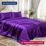 4PCS Satin Sheets Set Luxury Silky Bedding With Deep Pocket, 1. Fixed Price $37.97.