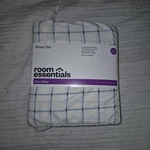 Twin / Xl Microfiber 3 Piece Sheet Set Off White Blue Plaid Room Essentials. Fixed Price $10.00.