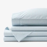 The Company Store Ditsy Gingham Classic Cool Organic Cotton Percale Bed Sheet Se. Fixed Price $45.83.