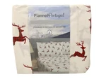 Flannel From Portugal Red Reindeer Sheet Set 4 Piece King 100% Cotton. Fixed Price $49.99.