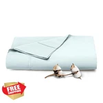 Pizuna Queen Flat Sheet Baby Blue, 400 Tc Long Staple Cotton Sateen. Fixed Price $72.55.