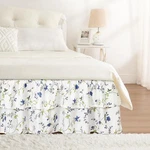 Rimela Ruffle Bed Skirt Blue Berry Floral QUEEN-15" Drop,. Fixed Price $29.25.