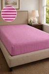 Ralph Lauren Pink White Stripe Fitted Sheet Cotton Stretchy Pique Texture Full. Fixed Price $29.95.