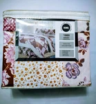 Mrs. Bella Home King Bamboo Sheet Set 1800 Series Burgundy Brown Patchwork. Fixed Price $18.50.