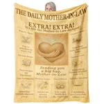 Mother-in-law Blanket 60X50 Vintage Newspaper Flannel Throw With Big Hug Quote. Fixed Price $30.99.