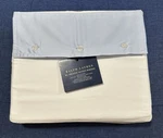 Ralph Lauren Organic Sateen Border King Flat Sheet Blue Hyacinth - Nwt $215. Fixed Price $62.99.
