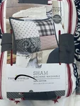 2 Threshold Cotton Americana Star Patchwork Standard Sham Cream Blue Red Plaid. Fixed Price $21.24.