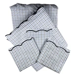 Serena & Lily King Sheet Set Pillow Cases Blue Plaid Coastal Cottage Portugal. Fixed Price $139.99.