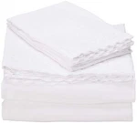 Amrapur Overseas 4-PIECE Crochet Lace Bed Sheet Set Queen White. Fixed Price $43.85.