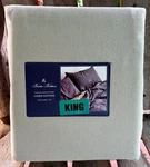 Brooks Brothers Linen/cotton Blend King Size Sheet Set Washed For Softness. Fixed Price $139.00.