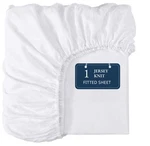 White Fitted Sheet Only - Elasticized Border For Queen, 14: Vanilla. Fixed Price $27.99.
