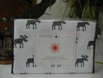 Nip Nordic North Grey Moose White Background Turkish Flannel 4PC Queen Sheet Set. Fixed Price $59.99.