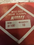 Nos Vintage Murray Double Wire Grip Band Screw Hose Clamp Fits 9/16" To 5/8". Fixed Price $25.99.