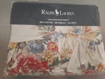 Ralph Lauren Dylan's Grove Flags & Florals Ruffled Twin Flat Sheet Nos Nip 1994. Fixed Price $169.99.