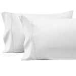 Pizuna 400 Thread Count Cotton Pillow Cases King Size 2PC White, 100% Long Stapl. Fixed Price $35.36.