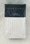 Ralph Lauren Prescot Stripe Taupe / White King Flat Sheet $215 Nip. Fixed Price $126.65.