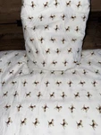 Lauren Ralph Beagle Dogs Print Twin Sheet Set White Brown Beige Cotton. Fixed Price $79.00.