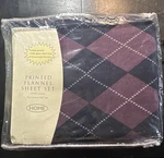 Target Home Heavyweight Flannel Sheet Set Full Purple Plaid Deep Pockets. Fixed Price $21.00.