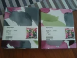 (two) Ikea Bronsmal Throw Square Cushion Covers 20X20" Watercolors Art Cotton. Fixed Price $34.95.