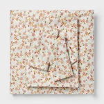 Queen Cotton Blend Sateen Sheet Set Pink Floral - Room Essentials. Fixed Price $15.99.