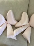 Truly Lou Light Pink Satin Bow Decorative Pillows Set For Bedroom Living. Fixed Price $35.00.