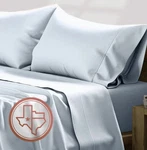 Texas Linen Co. 3 Piece Twin Sheet Set - Light Blue 100% Organic Cotton. Fixed Price $25.49.