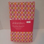 Xhilaration Full Size Microfiber Sheet Set Pink Orange Tan Fabric Bag New. Fixed Price $20.60.