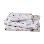 Coastal Print Microfiber Sheet Set, Soft, Comfy, 12" Deep King Oceanside Sand. Fixed Price $35.76.
