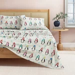 100% Cotton Christmas Flannel Sheet Set - Great Bay Home (king, Penguins). Fixed Price $59.49.