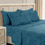 Luxury Deep Pocket 6 Piece Bed Sheet Set 1800 Series Hotel Comfort Paisley. Fixed Price $24.99.