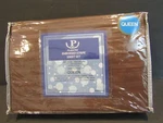 Plazatex Embossed Stripe 1800 Series Brown Brushed Microfiber Queen Sheet Set. Fixed Price $31.99.