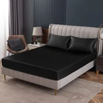 Homiest Black Satin Fitted Sheet King Size, Deep Pocket, Luxury & Ultra Soft .... Fixed Price $26.37.
