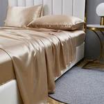 4PC King Size Satin Set Solid Color Bed Deep Pocket Fitted. Fixed Price $38.99.