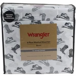 Wrangler Cowboy Boots Hat Queen Sheet Set 4 Pillowcases Western Themed. Fixed Price $38.95.