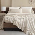 Qsh 100 Cotton Queen Set Ruffle Bed Wheat Farmhouse Shabby Vintage. Fixed Price $124.98.