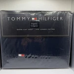 Vintage Tommy Hilfiger Queen Flat Sheet Navy Blue 100% Combed Cotton Nip. Fixed Price $20.15.