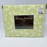 Vtg Tommy Bahama Twin Sheet Set Spring Green Tropical Paradise Cotton Sateen. Fixed Price $33.00.