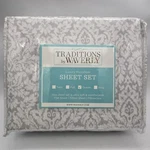 Waverly Queen Size Sheet Set Microfiber Traditions Gray Slate Paisley Polyester. Fixed Price $37.76.