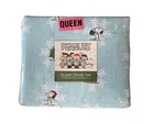 Berkshire Peanuts Snoopy Snowflake - Light Blue Christmas Queen Sheet Set. Fixed Price $59.00.