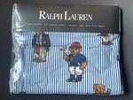 New! Blue Ralph Lauren *twin Flat Sheet Polo Bed Stripe Nip Irregular Bears. Fixed Price $59.95.