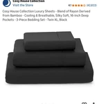 Cosy House Collection Everyday 1500 Series Bed Sheet Set - Black Size Full. Fixed Price $25.50.