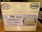 Queen Solid Sheet Set 6 Pc Fits Up To 17 Mattress Light Yellow Color New. Fixed Price $24.89.