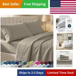 Soft 100% Cotton Bed Sheets King Size Set, 400 Tc Good Housekeeping Award Win.... Fixed Price $100.07.